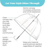 LAGEFEFE totes Adult Clear Bubble Umbrella with Dome Canopy and Lightweight Wind and Rain Protection