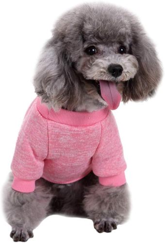 LAGEFEFE Clothing for animals Dog Clothes Dogs Sweater Soft Puppies Clothing Winter Puppy Sweaters Warm Outfit for Dogs Small XXS XS Cat Apparel (Pink)