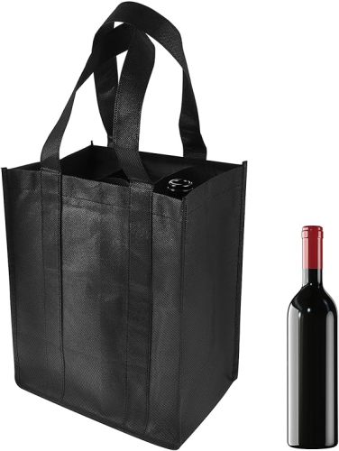 LAGEFEFE 6 Bottle Wine Carrier Tote, Non-Woven Wine Bags Reusable Wine Travel Bag Portable Carrier Wine Bottle Holder Bag Wine Gift Bag Wine bags withhandles  for Travel Camping Picnic Wine Lover