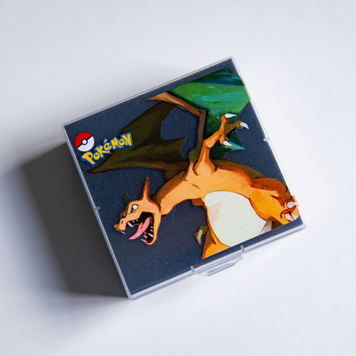 Premium Charizard Design Replacement Shell and Custom Box for Game Boy Advance SP, Modding Kit IPS Compatible UV Print