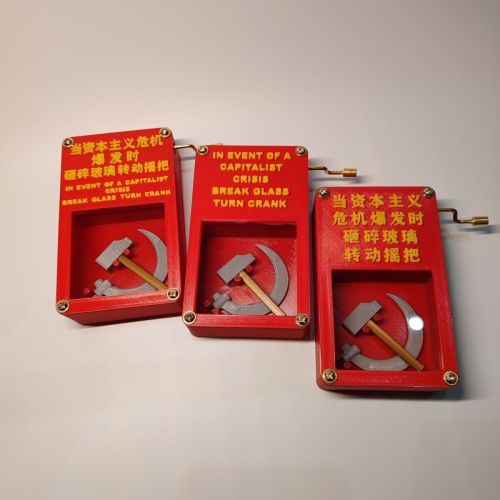 Red Communism-Themed Creative Hand-Cranked Music Box