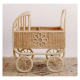 INTGAMX Beautiful Handmade Wicker Rattan Dolls beds Pram  With Mattress Perfect Dolls Pram for Your Child, Gift and Keepsake Kids Toys