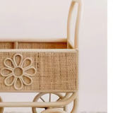 INTGAMX Beautiful Handmade Wicker Rattan Dolls beds Pram  With Mattress Perfect Dolls Pram for Your Child, Gift and Keepsake Kids Toys