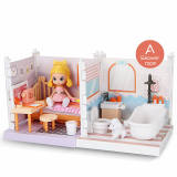 Sidory Handcraft Doll House models DIY Kit, Assemble Mini Dolls 、Doll Rooms with Furniture, Doll Beds & Decor Accessories, Fun Over The Houses Play Toy for Children