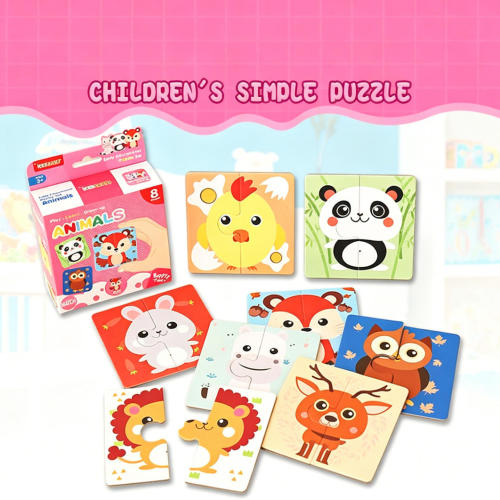 Sidory Animal Find Food Jigsaw Puzzles Board Shape Matching DIY Blocks Educational Learning 3D Puzzle accessories therefor Toys  for Kids Boys & Girls