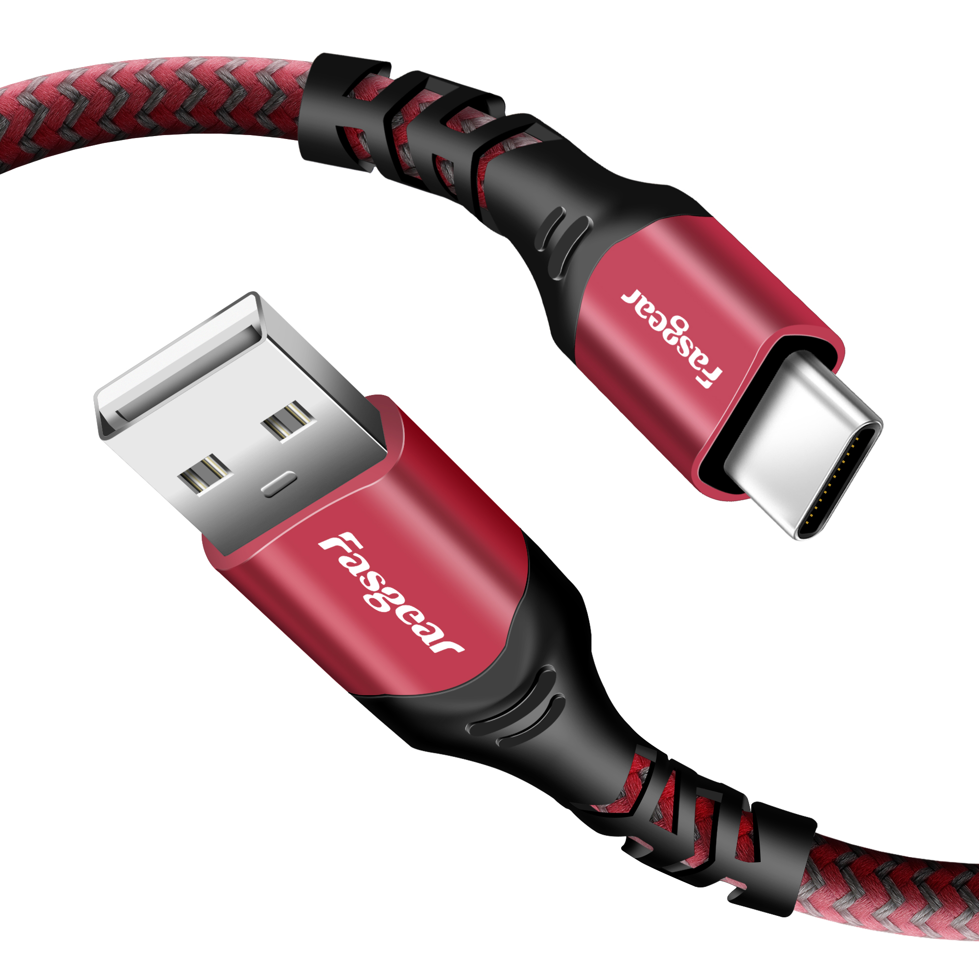 Fasgear Cable USB tipo C de 1.65 pies: cable corto USB A a C 3.2 Gen 2  trenzado – Cable de datos Android Auto tipo C de 10 Gbps – Carga rápida 3A