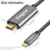 Fasgear Type C to HDMI Cable, 4K@60Hz, 6ft/1.8m