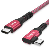 Fasgear Type C to Type C 90 Degree Cable, 100w Power Delivery, USB 3.1 Gen 2, 4K@60Hz