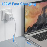 Fasgear USB C to USB C 90 Degree Cable, 100W PD Fast Charge, USB 2.0, E-Marker Chip