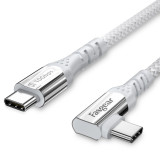 Fasgear Type C to Type C 90 Degree Cable, 100w Power Delivery, USB 3.1 Gen 2, 4K@60Hz