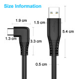 Fasgear USB to Type C 90 Degree Cable for Oculus Quest Link, 5Gbps Data Transfer