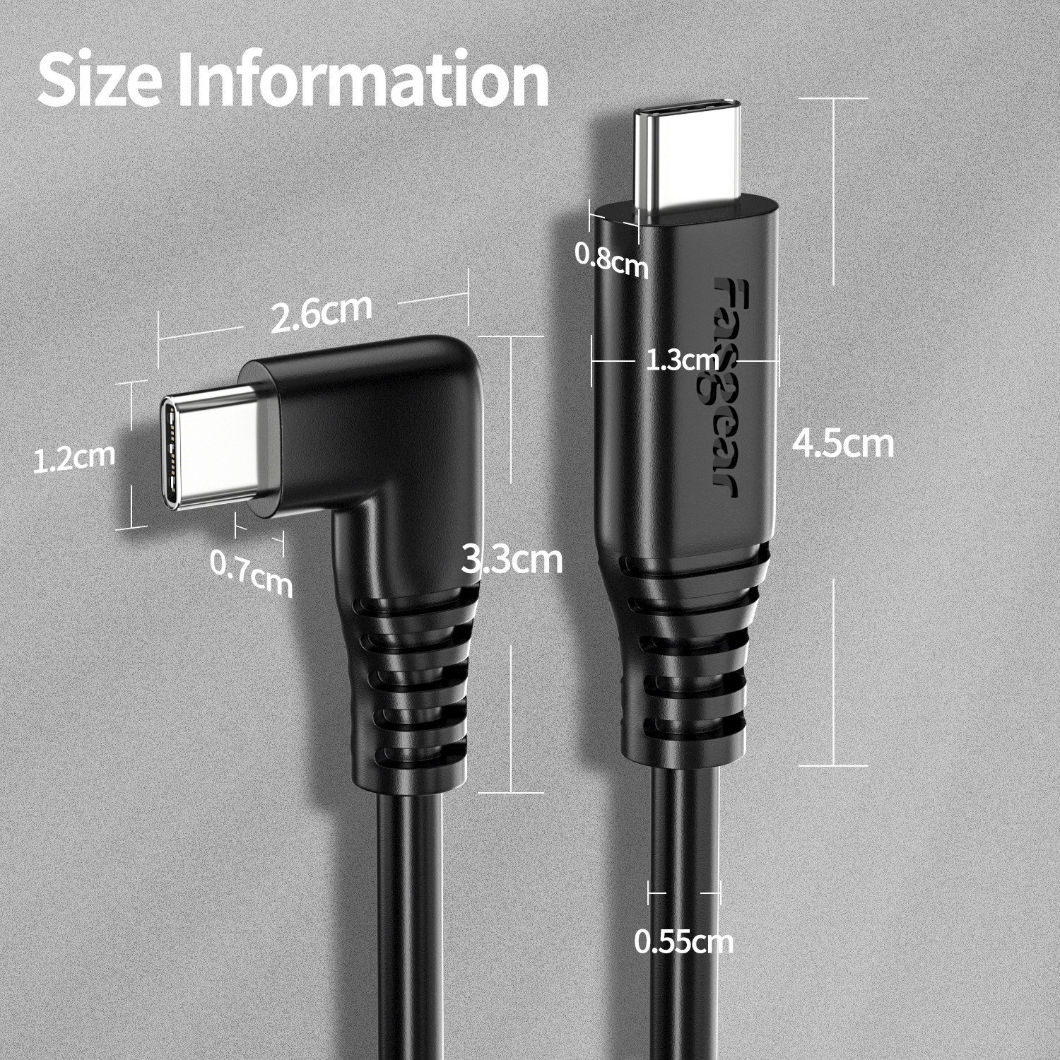 US 34.99 Fasgear USB C to Type C 90 Degree Cable for Oculus Quest 2