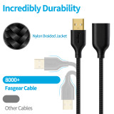 Fasgear USB 2.0 Extension Cable, a Male to a Female USB Extension Lead for Charging and Syncing - USB Extender for Printers |Cameras|Mouse|Keyboards & Other Computer Accessories Black