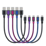 Fasgear 5 pcs 1ft / 30cm Nylon Braided Micro USB Short Cables Compatible with LG, HTC, Nokia, Android Phone And More (5 Colors)