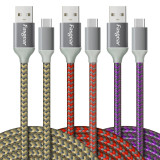 Fasgear USB to USB C Cable, 3 Pack 10ft Nylon Braided USB Type C Fast Charging Sync Cable Compatible with Galaxy S10/S9/S8+, Moto Z2, LG V30/G6, Nokia N1 and More