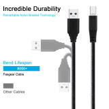 Fasgear [1m] USB 3.0 to USB B Cable Nylon Braided Type A Male to Type B Male Cord (3ft, Black)