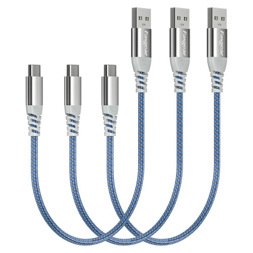 US$ 10.99 - Fasgear Short USB C Cable: 3 Pack 1ft/ 30cm Fast Charging Type C  Cable with Nylon Braided - m.fasgear.com