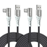 Fasgear 3m/10ft USB to USB C 90 Degree Cable, Quick Charge, Samsung Fast Charging