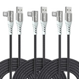 Fasgear 3m/10ft USB to USB C 90 Degree Cable, Quick Charge, Samsung Fast Charging