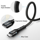 Fasgear 30cm USB to Type C Fast Charging Cable, Nylon Braided, USB 2.0