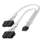 Fasgear PCI-e 5.0 Extension Cable: 16Pin(12+4) Male to PCIE 5.0 4x8(6+2) Pin Female Sleeved Extension Cable, 40cm 12VHPWR Cable Compatible for GPU GeForce RTX 3090Ti & RTX 4080 4090