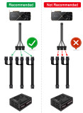 Fasgear PCI-e 5.0 Extension Cable 30cm/1ft 16 Pin(12+4) Male to PCIE 5.0 3x8Pin(6+2) Female Sleeved Extension Cable with 4 Cable Combs 12VHPWR 16AWG Cable Compatible for GPU 3090Ti & RTX 4080 4090