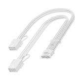 Fasgear PCI-e 5.0 12VHPWR Extension Cable: 30cm/1ft 16Pin (12+4) Male to PCIE 2x8Pin (6+2) Female Sleeved Extender Cable