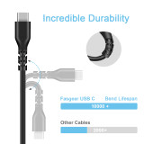 Fasgear USB C to USB C Short Cable - 1 Pack 1ft/0.3m 3A Fast Charging 60W USB 2.0