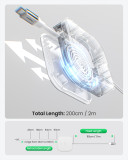 Fasgear 240W USB C to USB C Retractable Cable