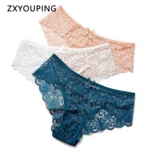 3pcs / lot тачаангуй нэхсэн тор өмд эмэгтэй дотуур хувцас, хэмжээ хэмжээ товч Ил тод, дотуур хувцас нь эмэгтэй, бэлхүүстэй, амьсгалын доод хэмжээтэй эмэгтэй дотуур хувцас