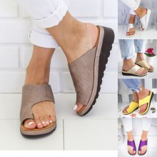 Эмэгтэйчүүдийн арьсан гутал эвтэйхэн платформ хавтгай шулуун хатагтай Энгийн зөөлөн хөлний хурууны хөлийг зандан шаахайн залруулагч