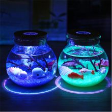 Шинэ өнгийн RGB LED чийдэнгийн романтик тэнгисийн загас чулуун далайн усны шил Хүүхдийн зул сарын бэлэгний унтлагын өрөөний чимэглэл