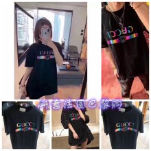 Gucci Солонгын Шинэ Бүсэлхийн Үсэг Үсэг Лого Богино Ханцуйтай Футболк Эрэгтэй, Эмэгтэй Санамсаргүй Хүрэм Эмэгтэй