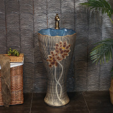 Retro Керамик Суурийн Сав, Баганын Угаалгын Сав Эртний Гадаа Вилла Шал Угаах Сав Нэгдсэн Савны Хашаанд