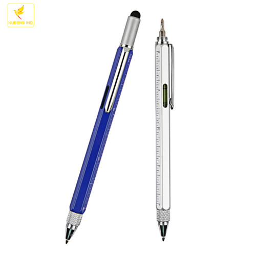 multi fuction metal tool pen with scales ruler,gradienter,screwdriver functions