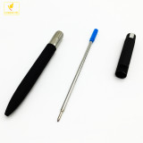 rubberized soft touch or matte black metal ball pen twist action