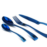 Blue color cutlery set 24 pcs set