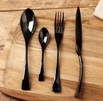 Black color cutlery set 24 pcs set