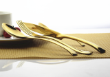 Gold color cutlery set 24 pcs set