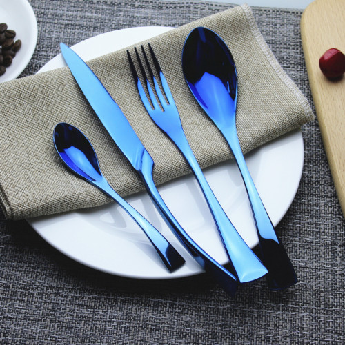 Blue color cutlery set 24 pcs set