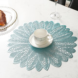 Thickened pvc hollow western place mat bronzing coaster heat insulation pad