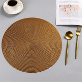 Golden round hollow pvc non-slip placemat coaster insulation pad