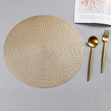 Golden round hollow pvc non-slip placemat coaster insulation pad