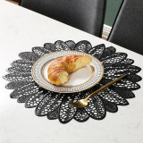 Thickened pvc hollow western place mat bronzing coaster heat insulation pad