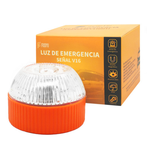 FUSIYU Estandar Luz de Emergencia Autónoma Señal V16 de Preseñalización de Peligro, luces de emergencia v16,  homologada por la IP54,cumplir con el estándar DGT