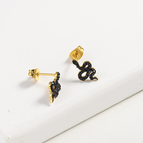Boucles d'oreilles pavées de cristaux de serpent -SSEGG143-13002-G