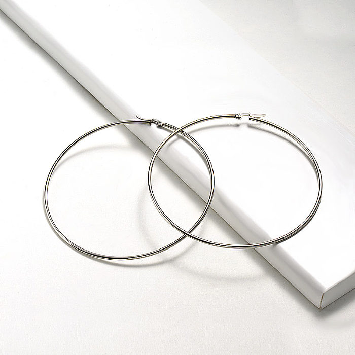 90-95mm Stainless steel Hoop Earrings -SSEGG16-20020-S