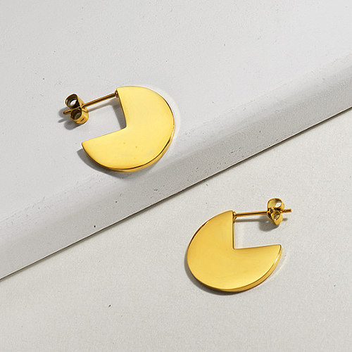 gold plated Stainless Steel earrings-SSEGG143-15890