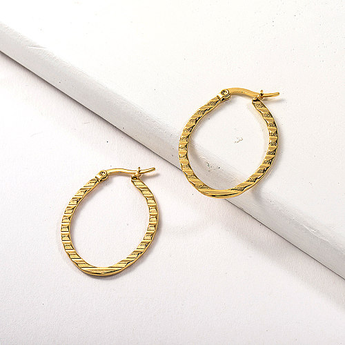 Stainless steel Hoop Earrings -SSEGG143-26614-G