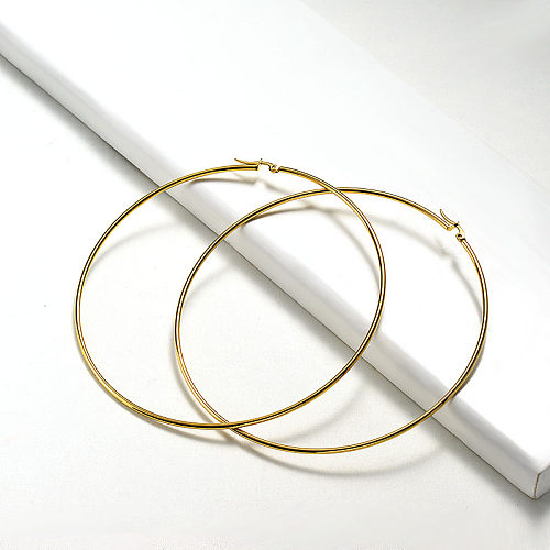100mm Stainless steel Hoop Earrings -SSEGG16-20018-G